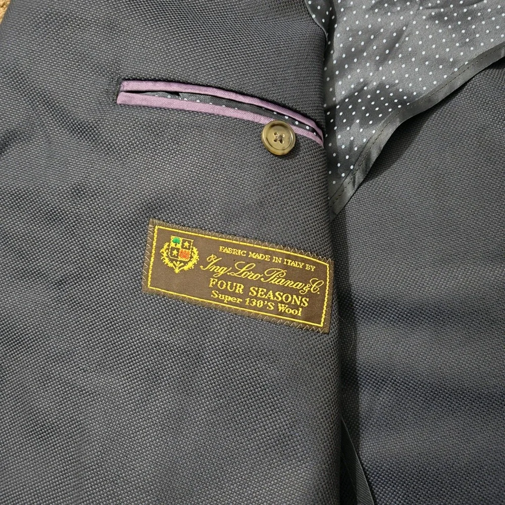 Frank Stella‎ Loro Piana Super 130s Wool Blazer Sport Coat Navy Blue Mens 58L